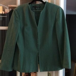 Ellen Tracy Emerald green linen/silk blazer